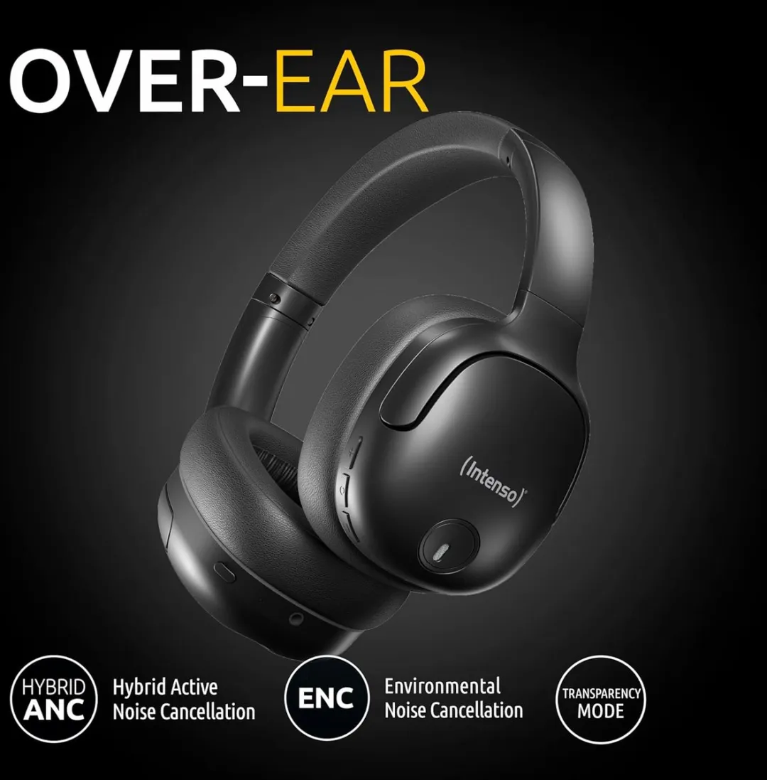 Intenso O400HA Over-ear Koptelefoon ANC - Zwart - afbeelding 6 van 6