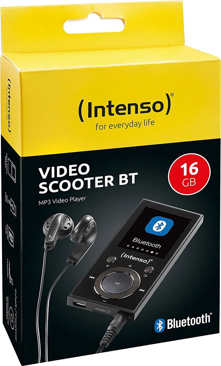 Intenso Video Scooter MP3 Speler 16GB - Zwart - afbeelding 6 van 6