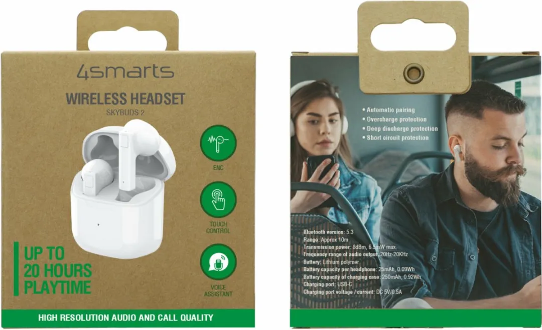 4Smarts SkyBuds 2 TWS Oordopjes - Wit - MPN 541105