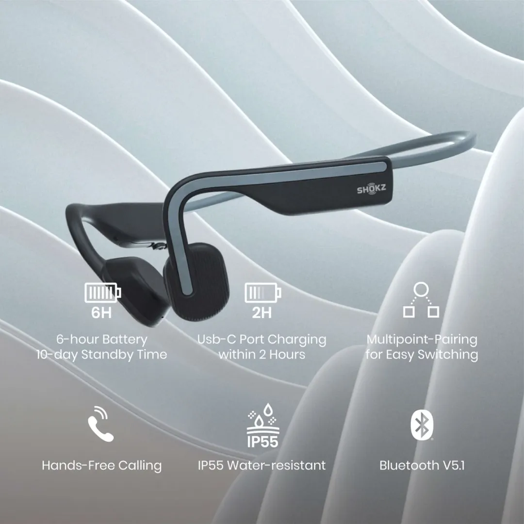 Shokz OpenMove S661GY Sporthoofdtelefoon - Grijs
