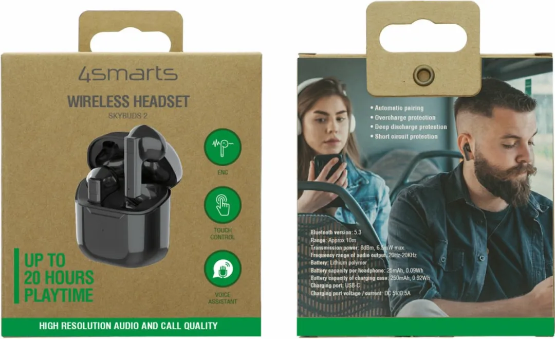 4Smarts SkyBuds 2 TWS Oordopjes - Zwart