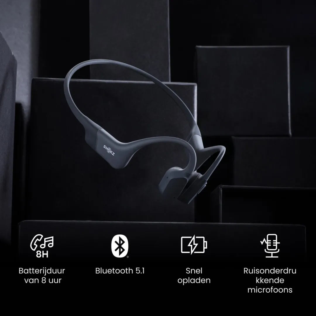 Shokz OpenRun Mini S806-MN-BK Bone Conduction Hoofdtelefoon - Zwart