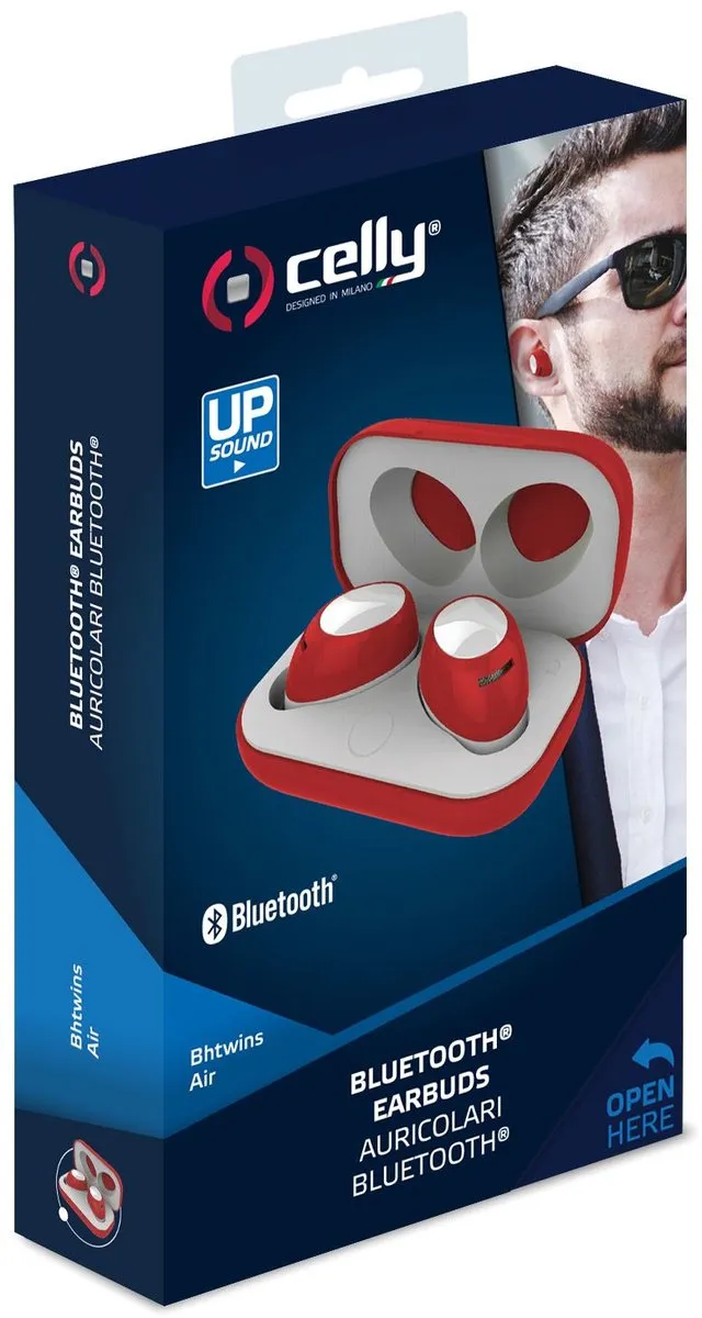 Celly Bh Twins Air Headset Bluetooth - Rood - afbeelding 6 van 6