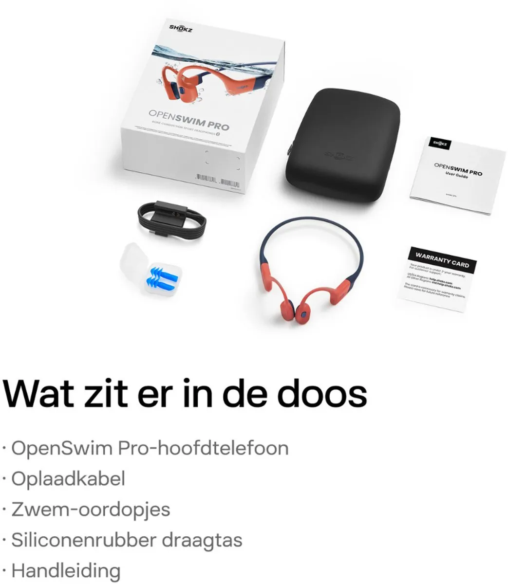 Shokz OpenSwim Pro S711-ST-RD Waterdichte Hoofdtelefoon - Rood - afbeelding 6 van 6