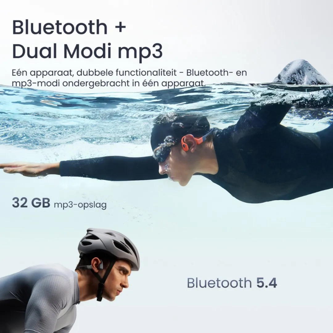 Shokz OpenSwim Pro S711-ST-RD Waterdichte Hoofdtelefoon - Rood