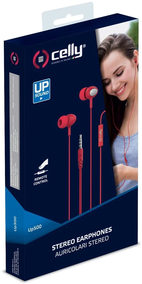 Celly UP500 In-Ear Oordopjes - Rood