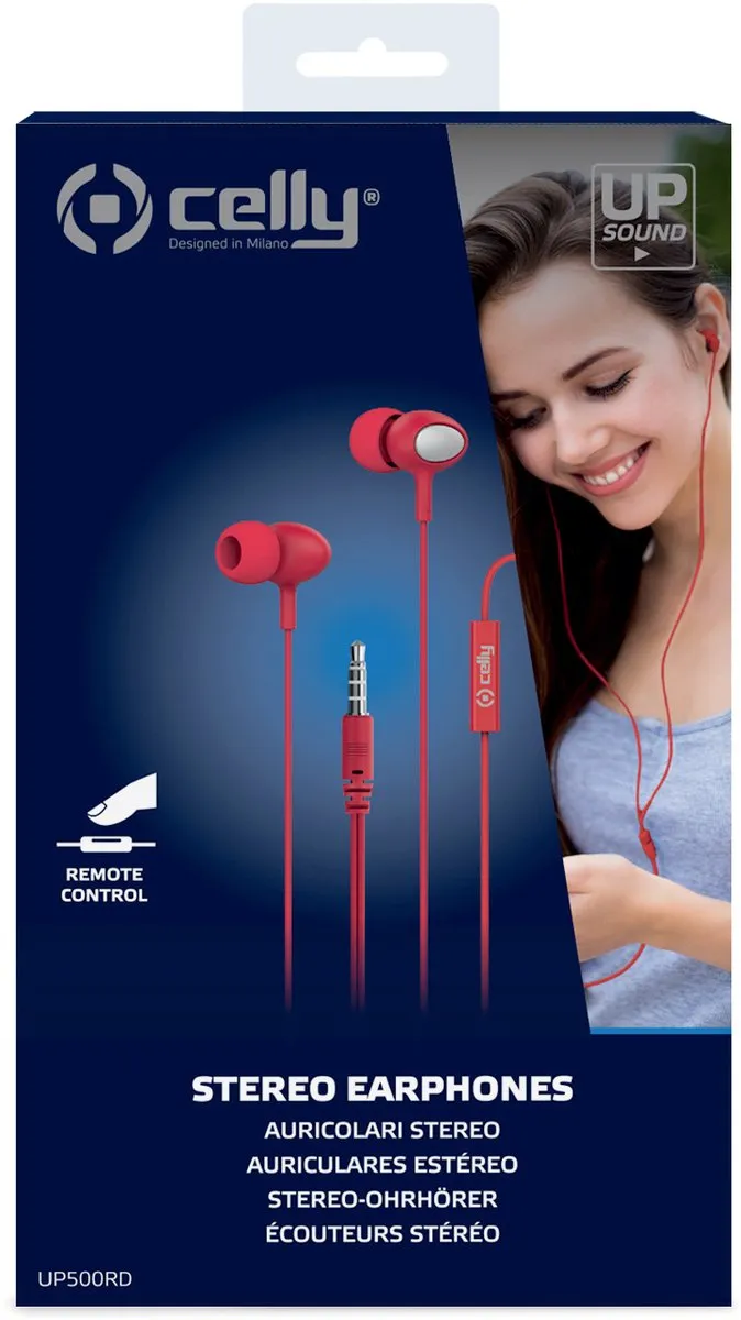 Celly UP500 In-Ear Oordopjes - Rood - afbeelding 6 van 6