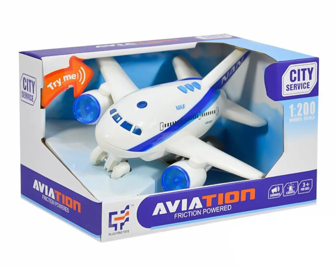 YJ Toys Aviation Airplane A1115-NAN Speelgoedvliegtuig - Met licht en geluid - Wit