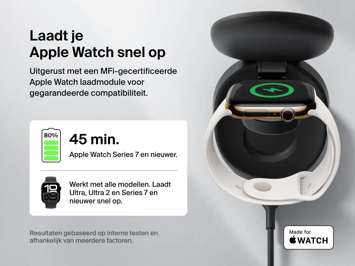 Belkin BoostCharge Pro WIZ034kqBK 3-in-1 Laadstandaard - 15W - Zwart