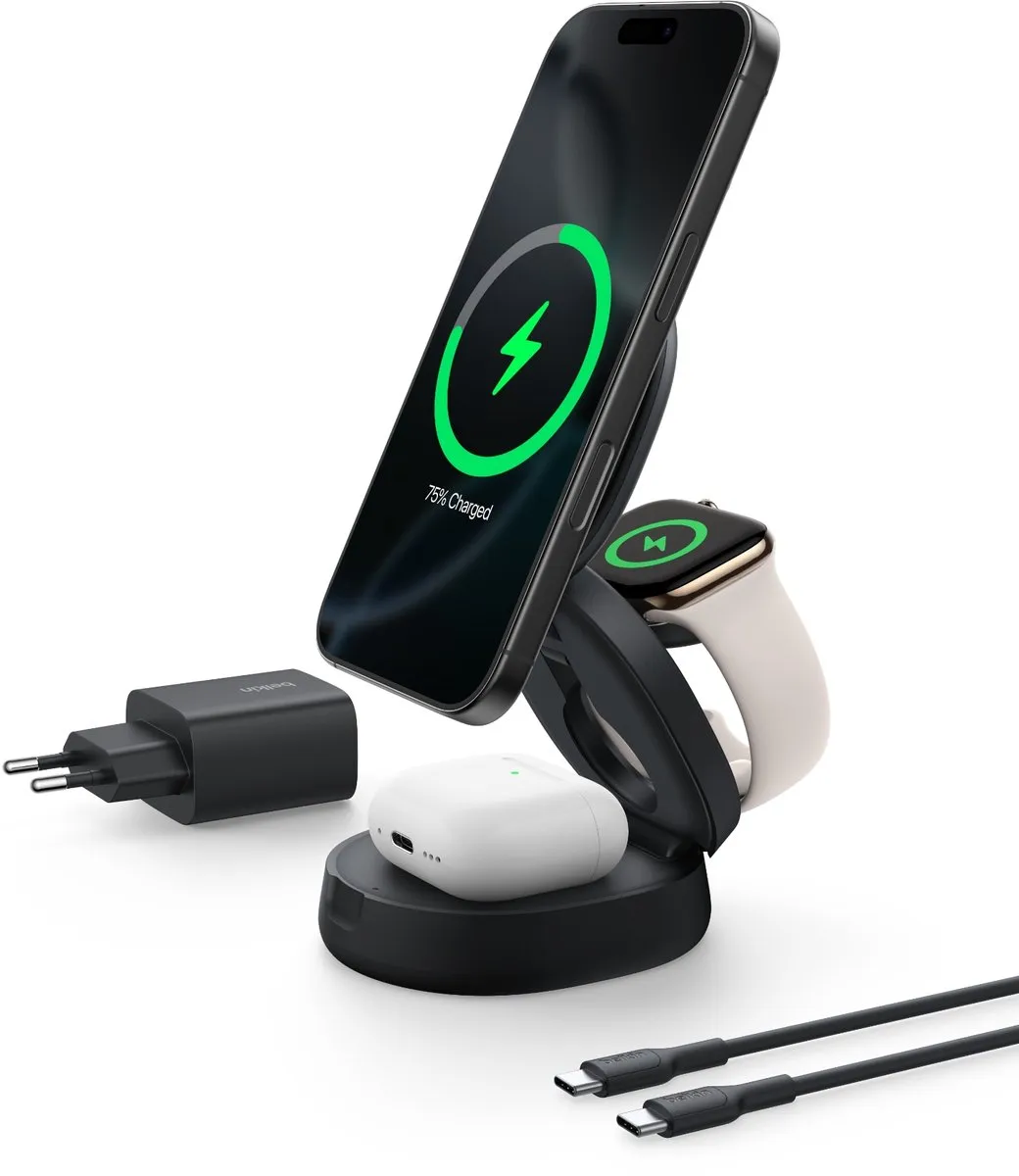 Belkin BoostCharge Pro WIZ034kqBK 3-in-1 Laadstandaard