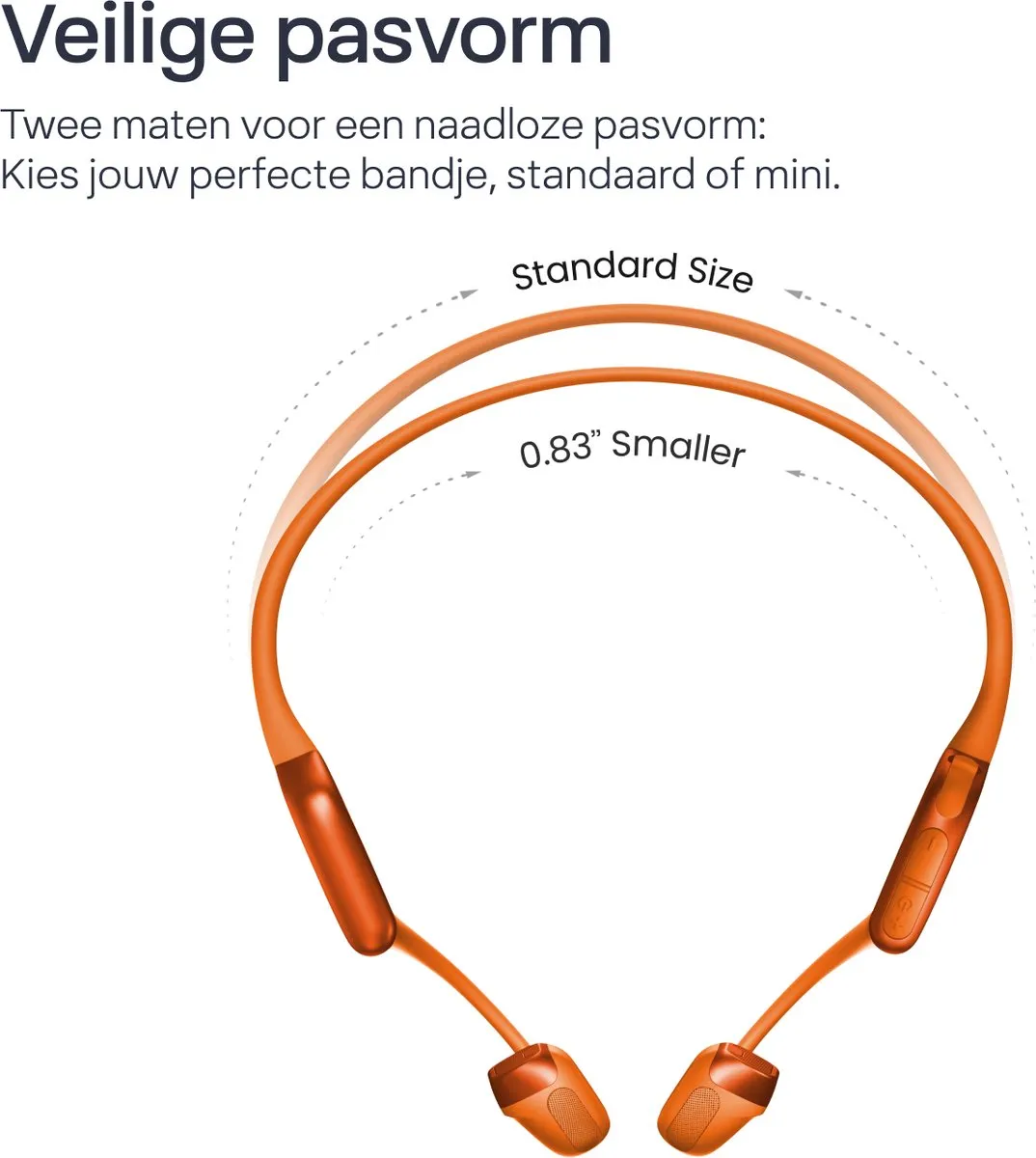 Shokz OpenRun Pro 2 Mini Open-ear Sporthoofdtelefoon - Bone Conduction - IP55 water- en zweetbestendigheid - 12 uur batterij - Oranje