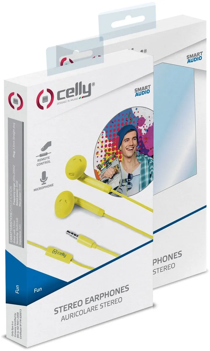 Celly Fun 35 Stereo Oordopjes - Geel - Volumebegrenzing