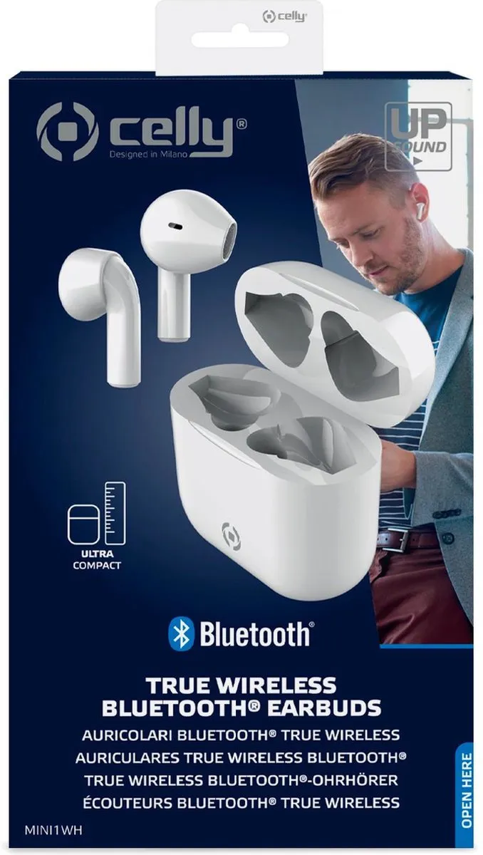 Celly Mini1WH In-ear Headset Wit - Draadloos USB-C/Bluetooth