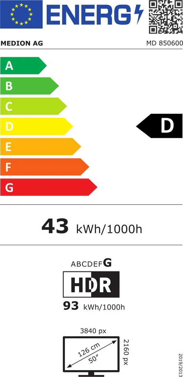 Medion 50 inch QLED TV MD 850600 - Dolby Vision HDR