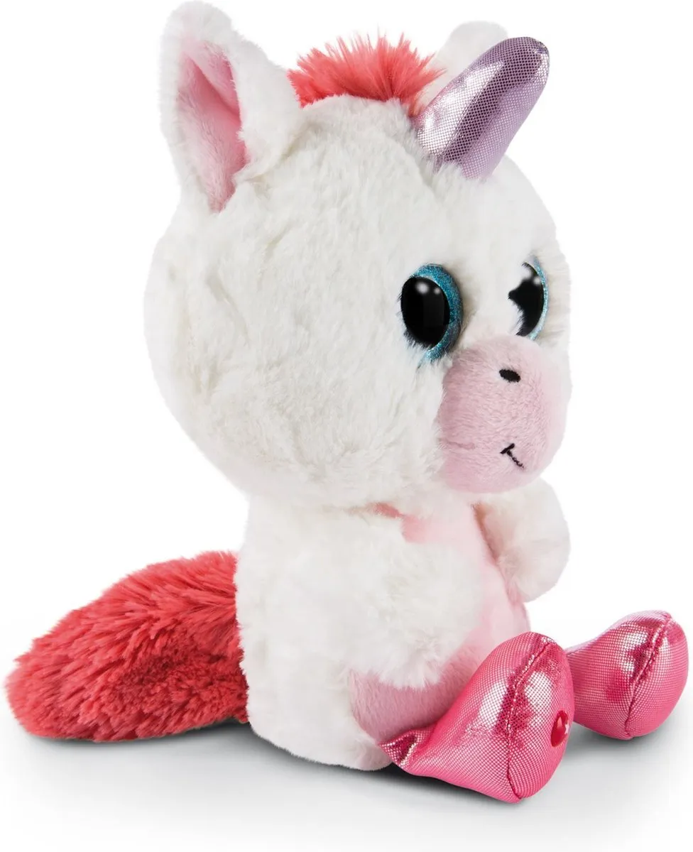 Nici Knuffeleenhoorn Glubschis Milky-fee Junior 25cm - Wit/roze