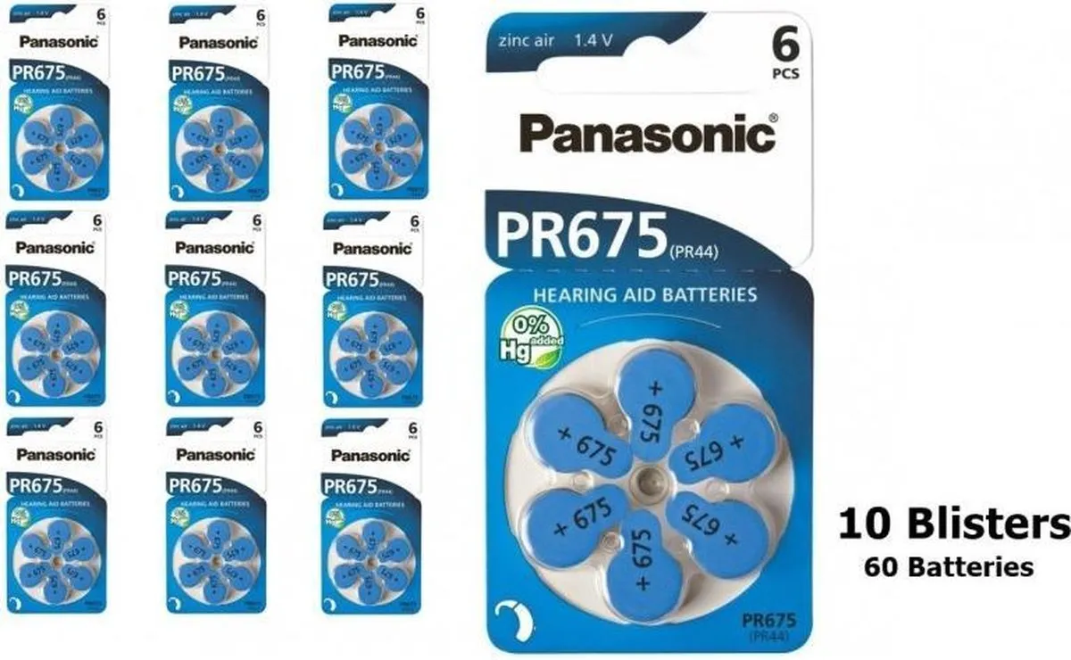 Panasonic PR675/PR44 Gehoorapparaatbatterijen