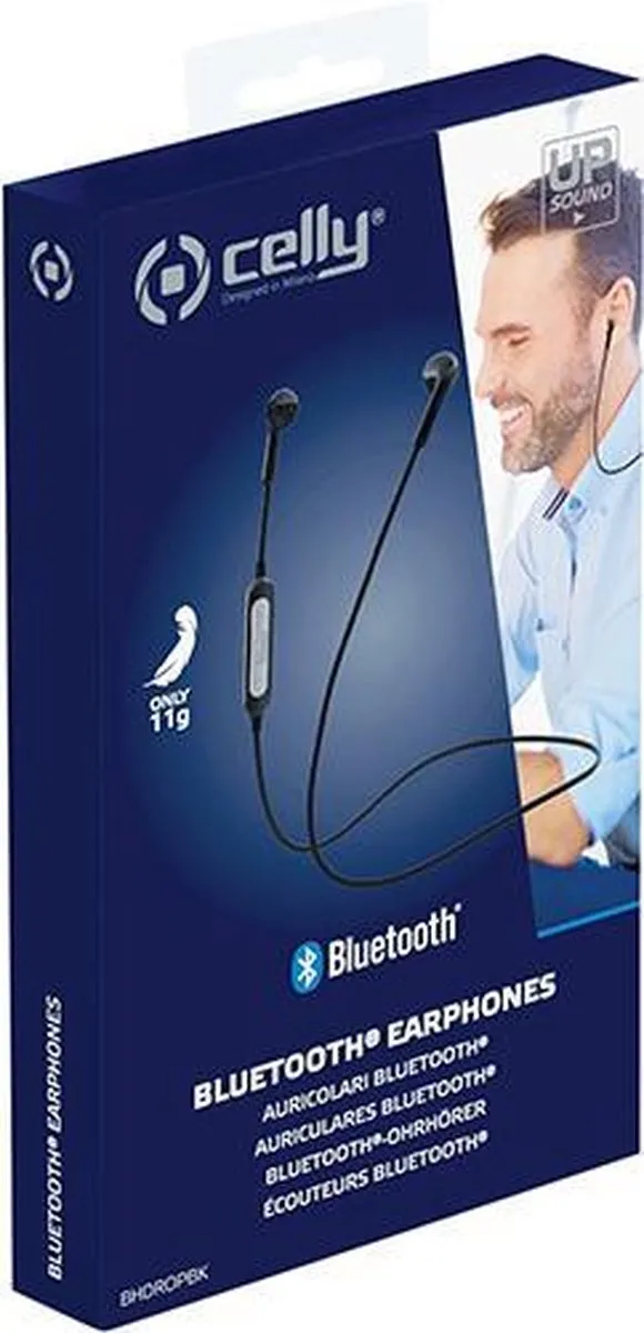 Bluetooth Stereo Drop Oordopjes, Zwart - Kunststof - Celly