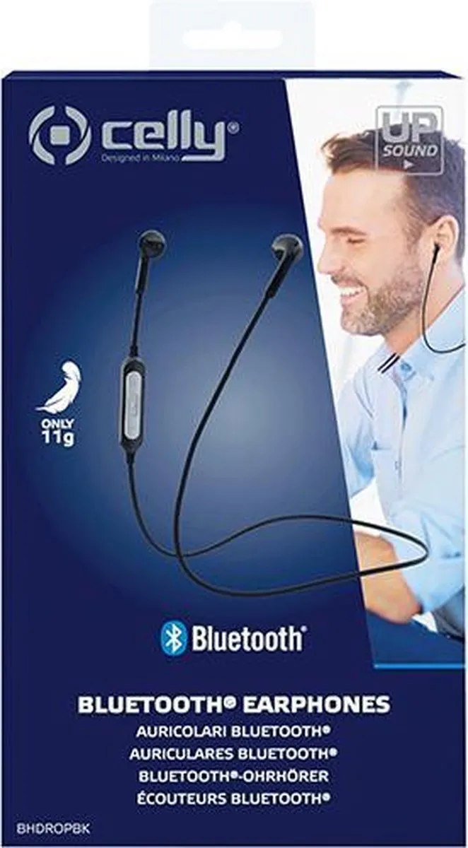 Celly Bluetooth Stereo Drop Oordopjes 8021735751816 - Zwart - afbeelding 6 van 6