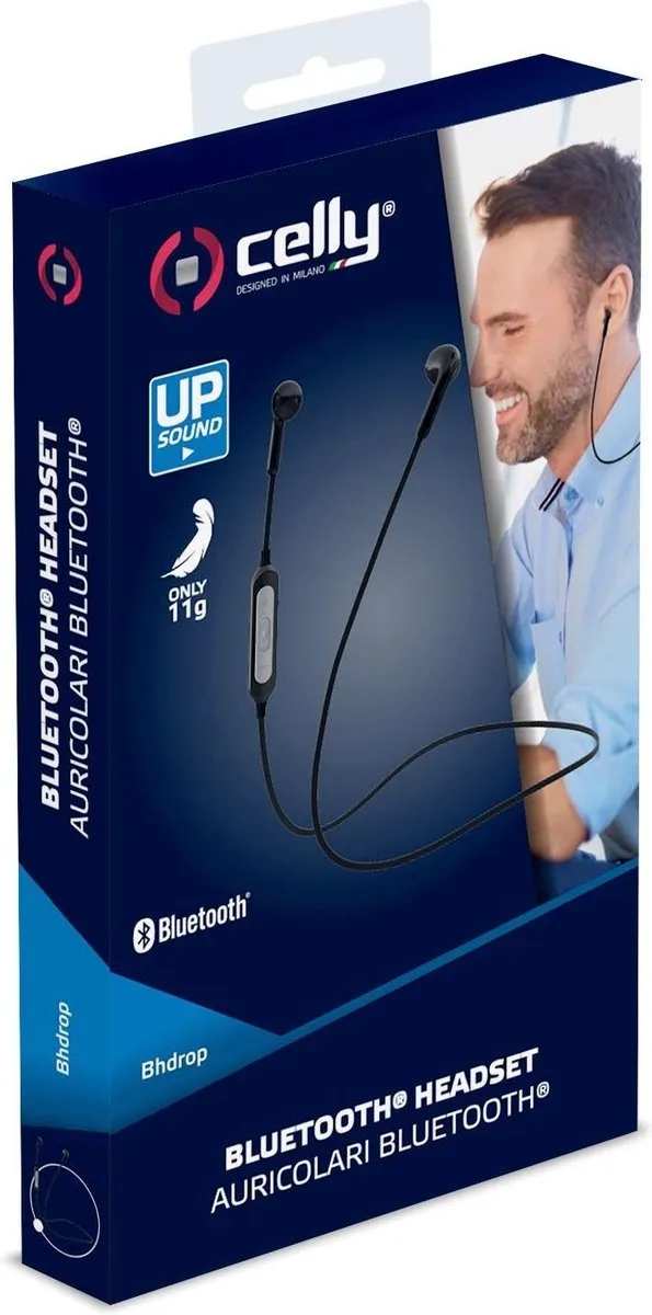 Bluetooth Stereo Drop Oordopjes, Zwart - Kunststof - Celly