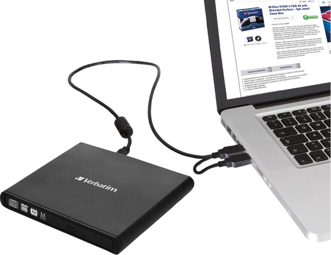 Verbatim MOBILE DVD Rewriter 53504 USB 2.0 - Zwart