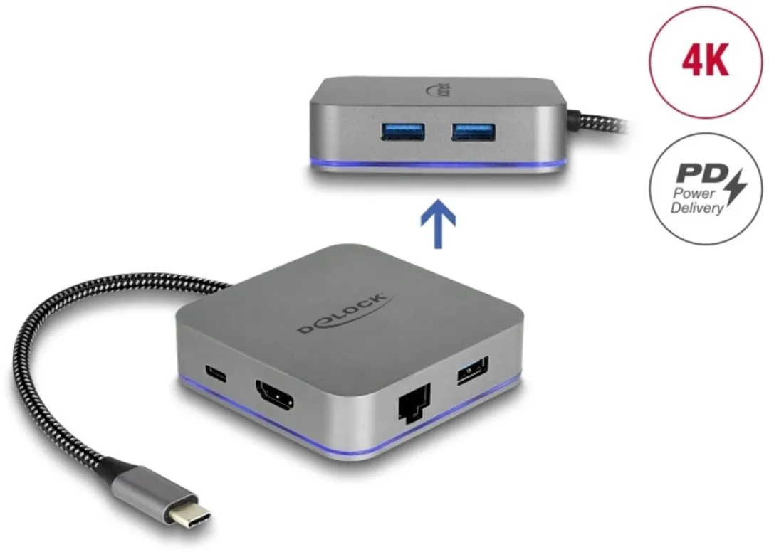 Delock 87742 USB-C Docking Station 4K - Grijs - afbeelding 6 van 6