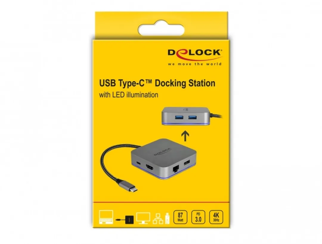 Delock 87742 USB-C Docking Station 4K - Grijs