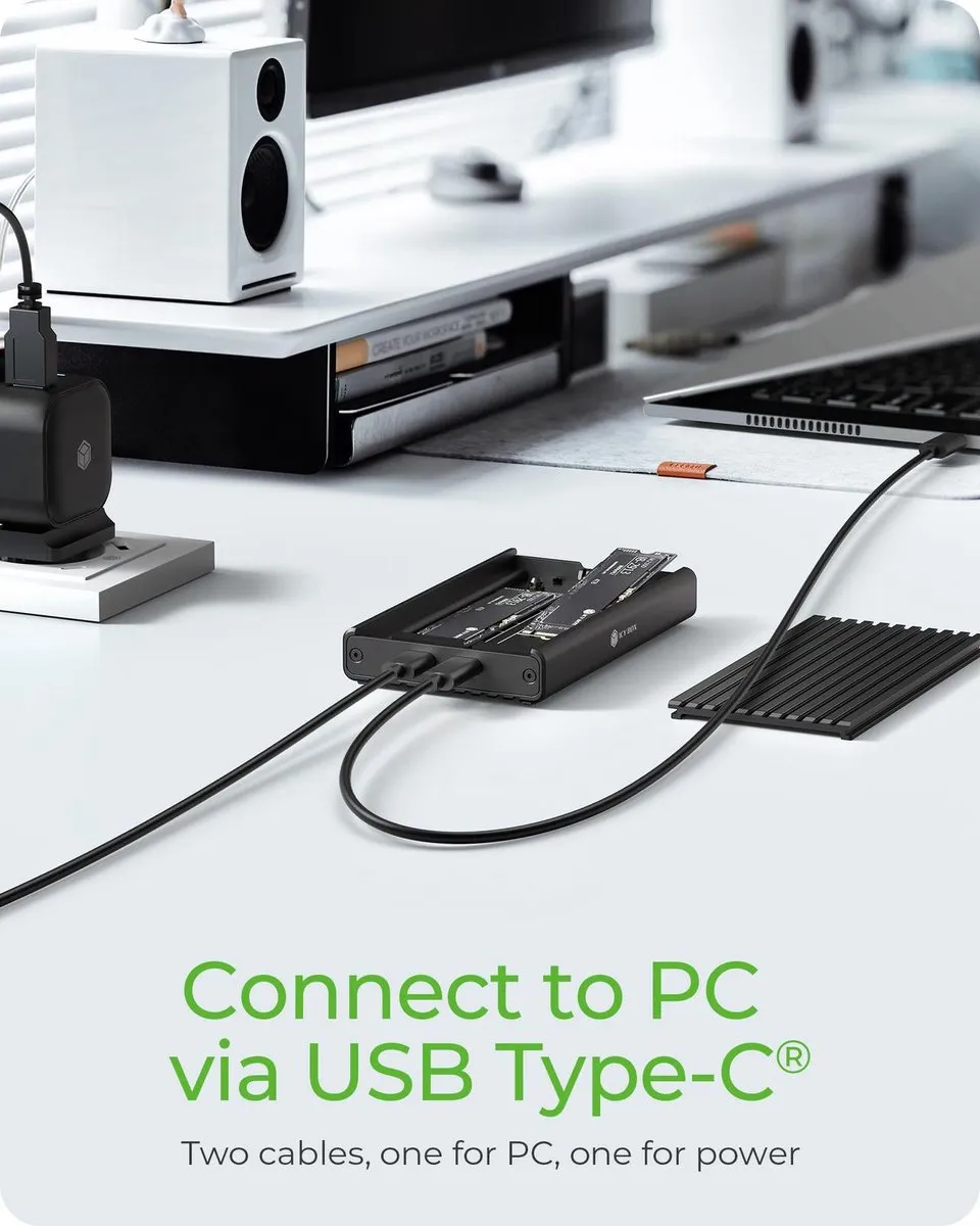 Icy Box IB-2817M-C32 USB-C Adapter - Zwart