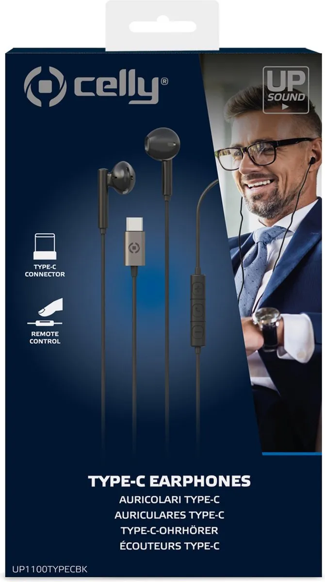 Celly UP1100 Oordopjes USB-C - Zwart