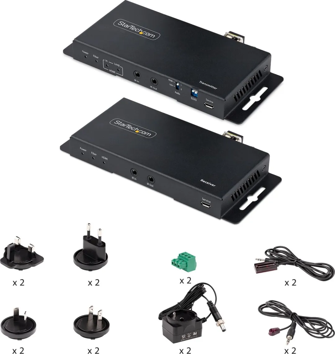 StarTech.com ST121HD20FXA2 audio/video extender AV-zender & ontvanger Zwart