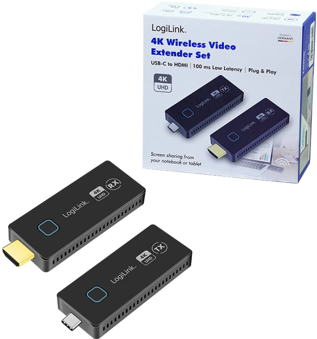 LogiLink HDW0104 Draadloze HDMI-set 30 m
