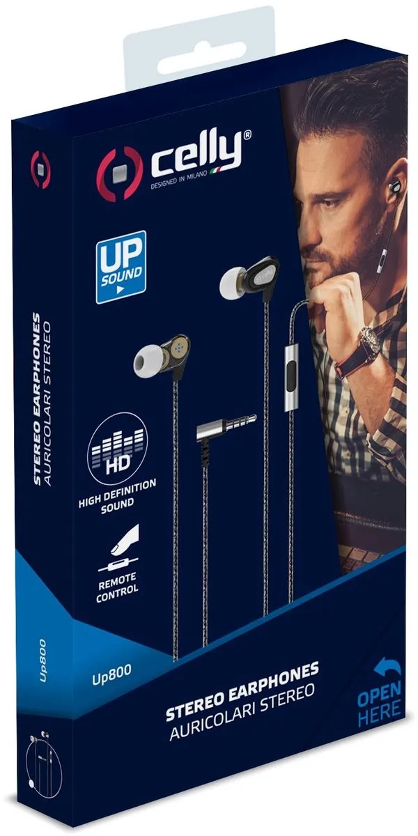 Celly UpSound 800 UP800 Oordopjes - Dual Driver - Zwart