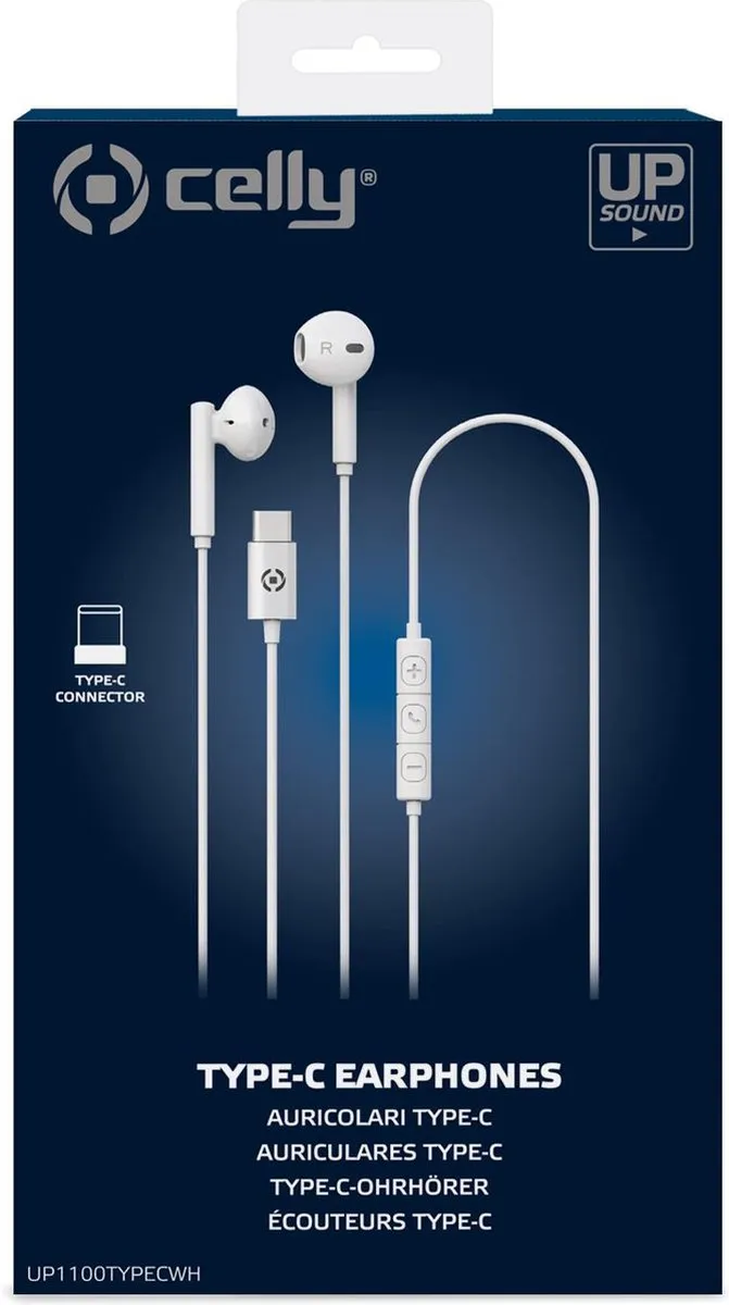 Celly UP1100TYPECWH In-ear Headset - USB Type-C - Wit - afbeelding 3 van 3