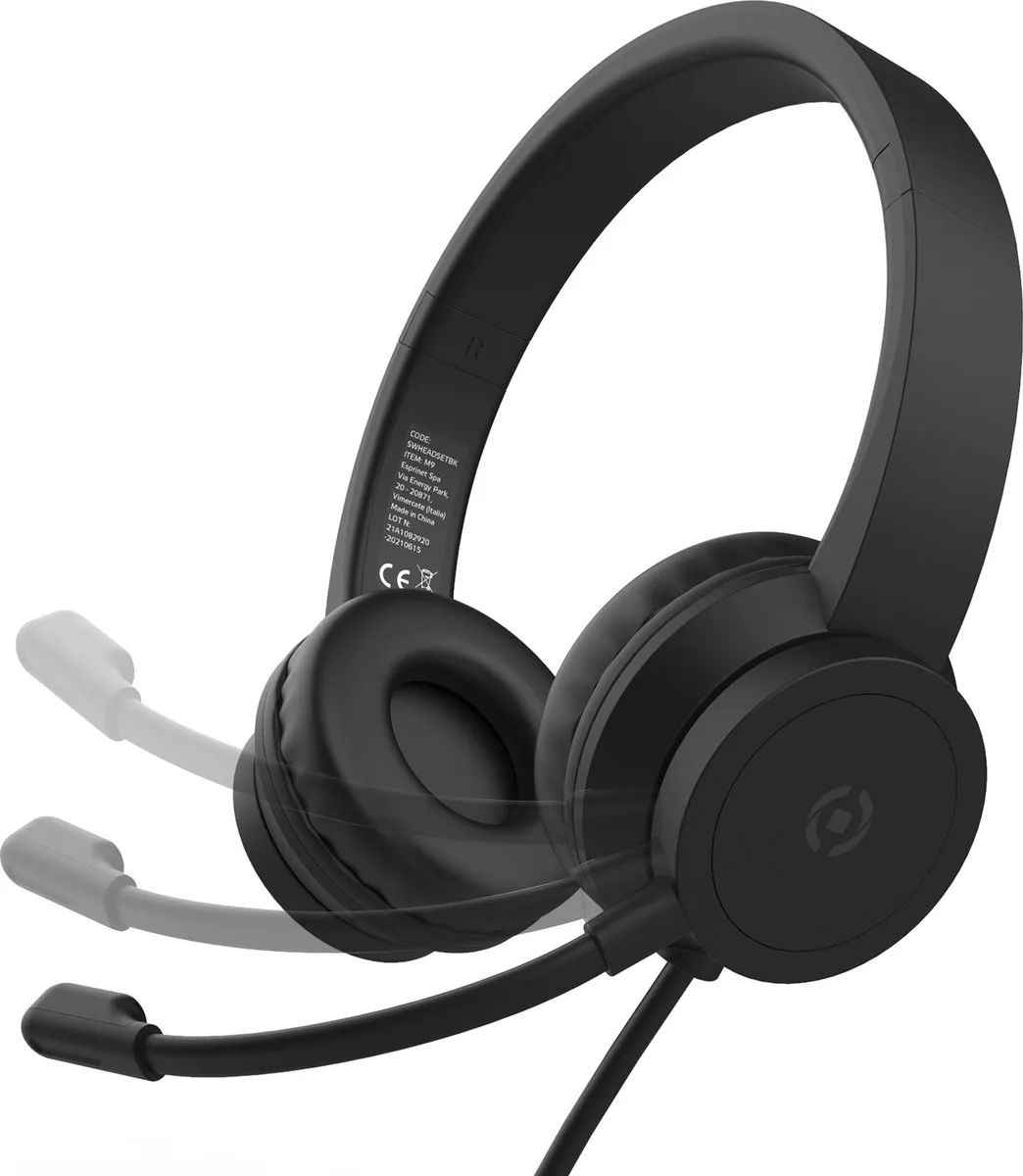 Celly Black Label BLHEADSET Bedrade Hoofdtelefoon - Zwart - afbeelding 6 van 6
