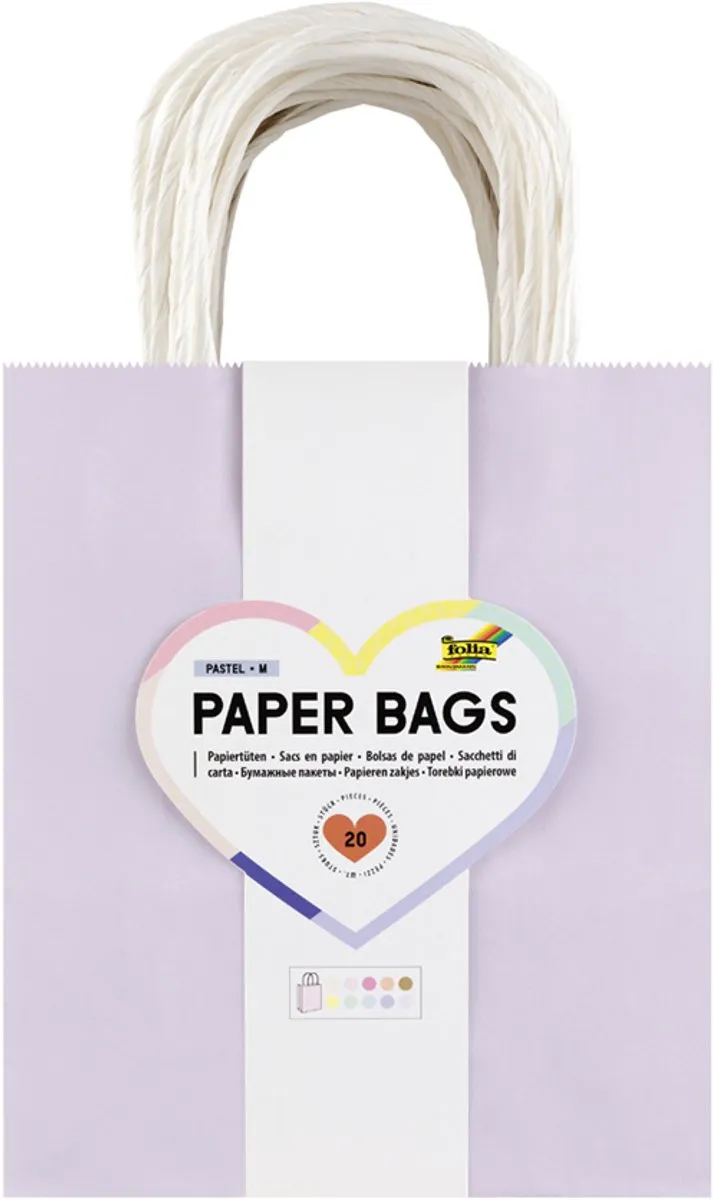 Folia Papieren Draagtas Pastel L - 20 Stuks