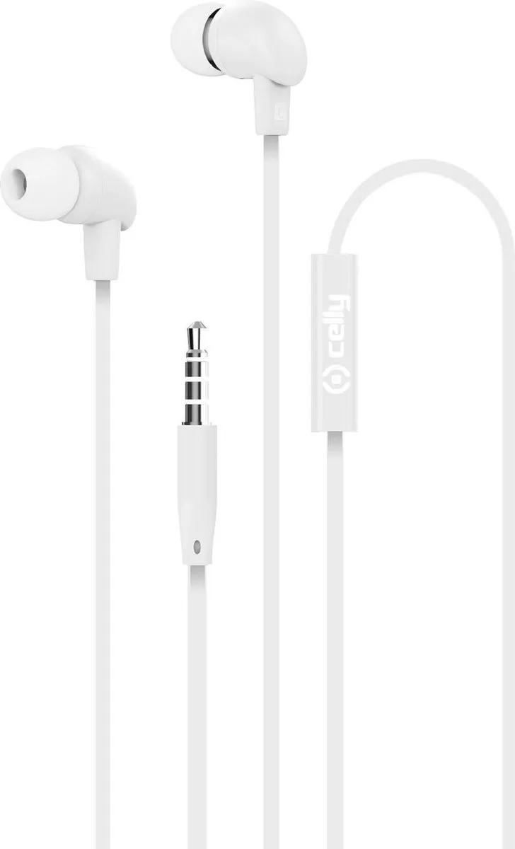 Celly UP600 Oordopjes 3.5mm - Stereo - Afstandsbediening - Ingebouwde microfoon - Antwoordknop - Wit