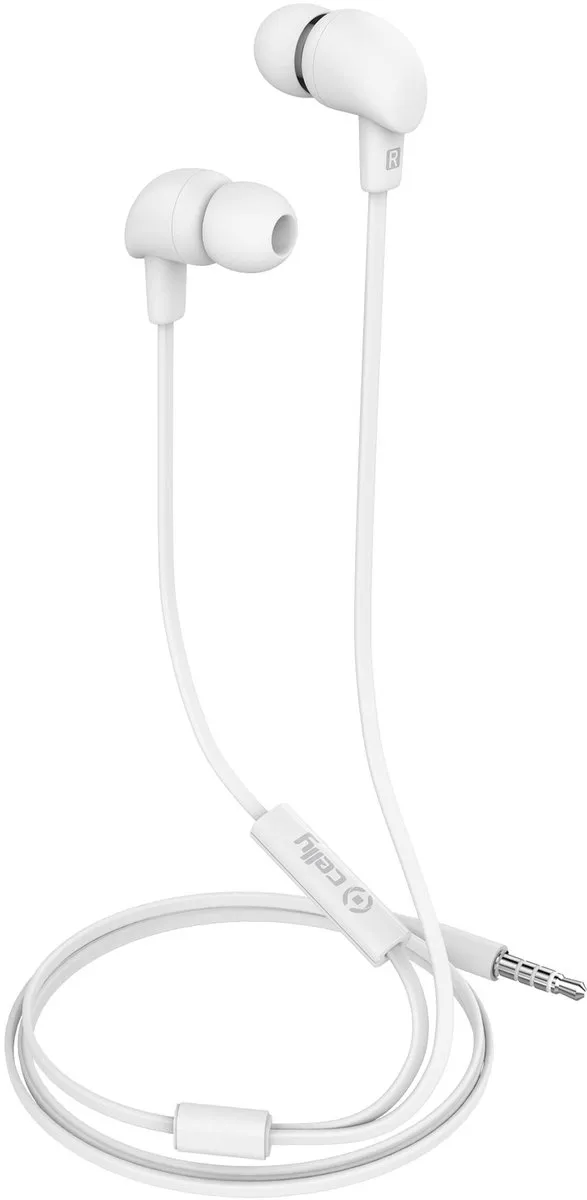 Celly UP600 Oordopjes 3.5mm - Stereo - Afstandsbediening - Ingebouwde microfoon - Antwoordknop - Wit