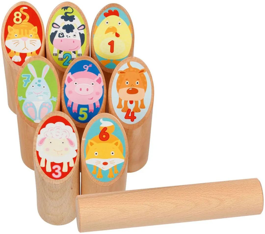 Goki Kubb Nummers/Dieren Schaakspel - 8-delig - 4+