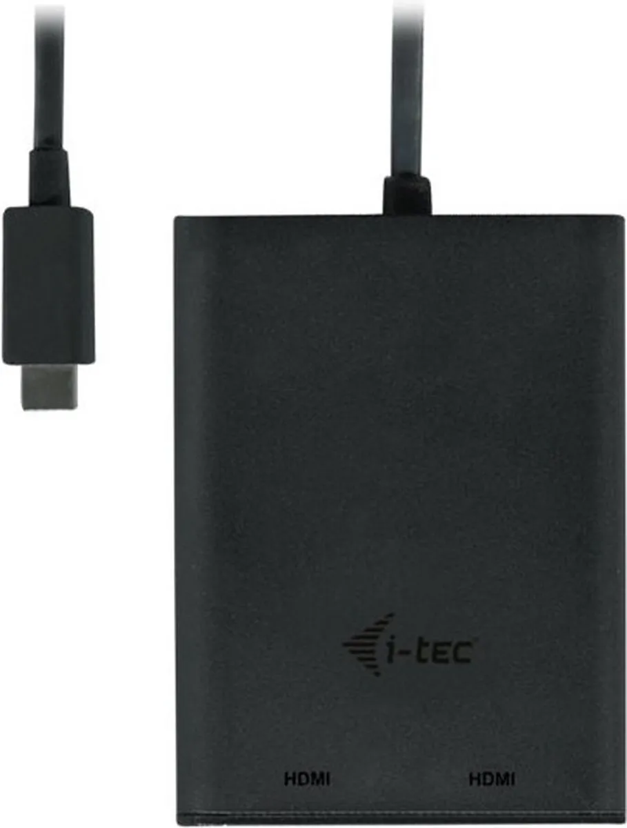 I-tec C31DUAL4KHDMI USB-C naar Dual HDMI 4K Adapter - Zwart