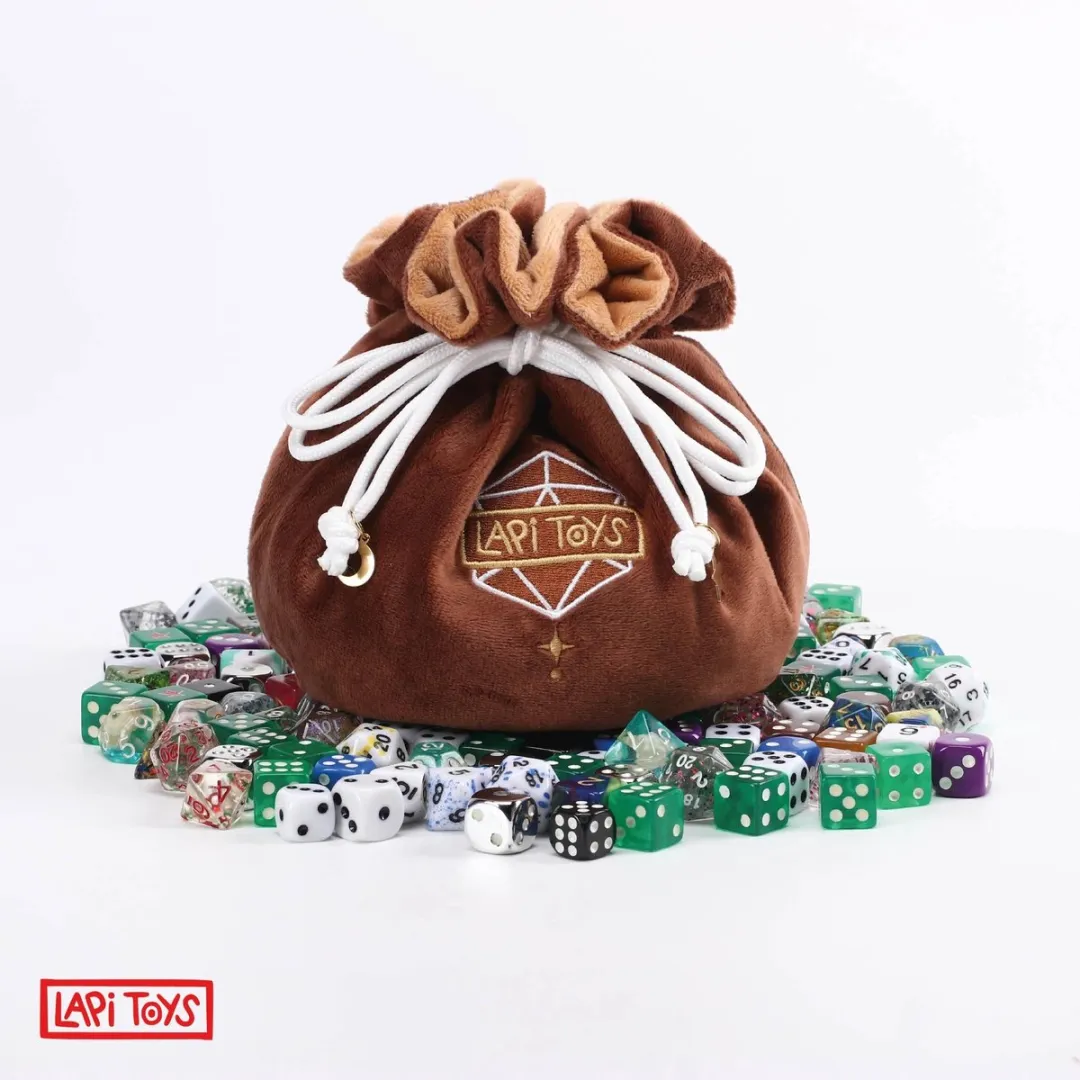 Lapi Toys D&D Dobbelstenen Fluweel Bruin Zak