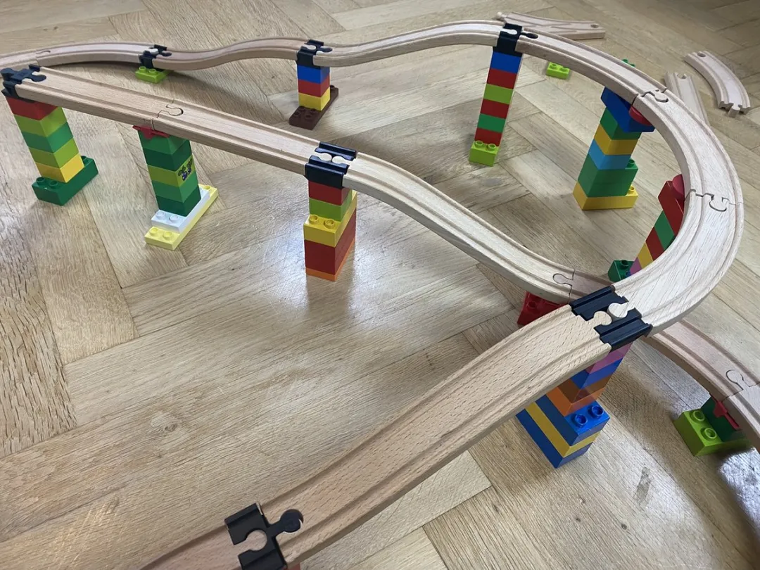 Allround Medium - 20 Brio Duplo Adapters - Treinbaanonderdelen - Houten Treinbaan
