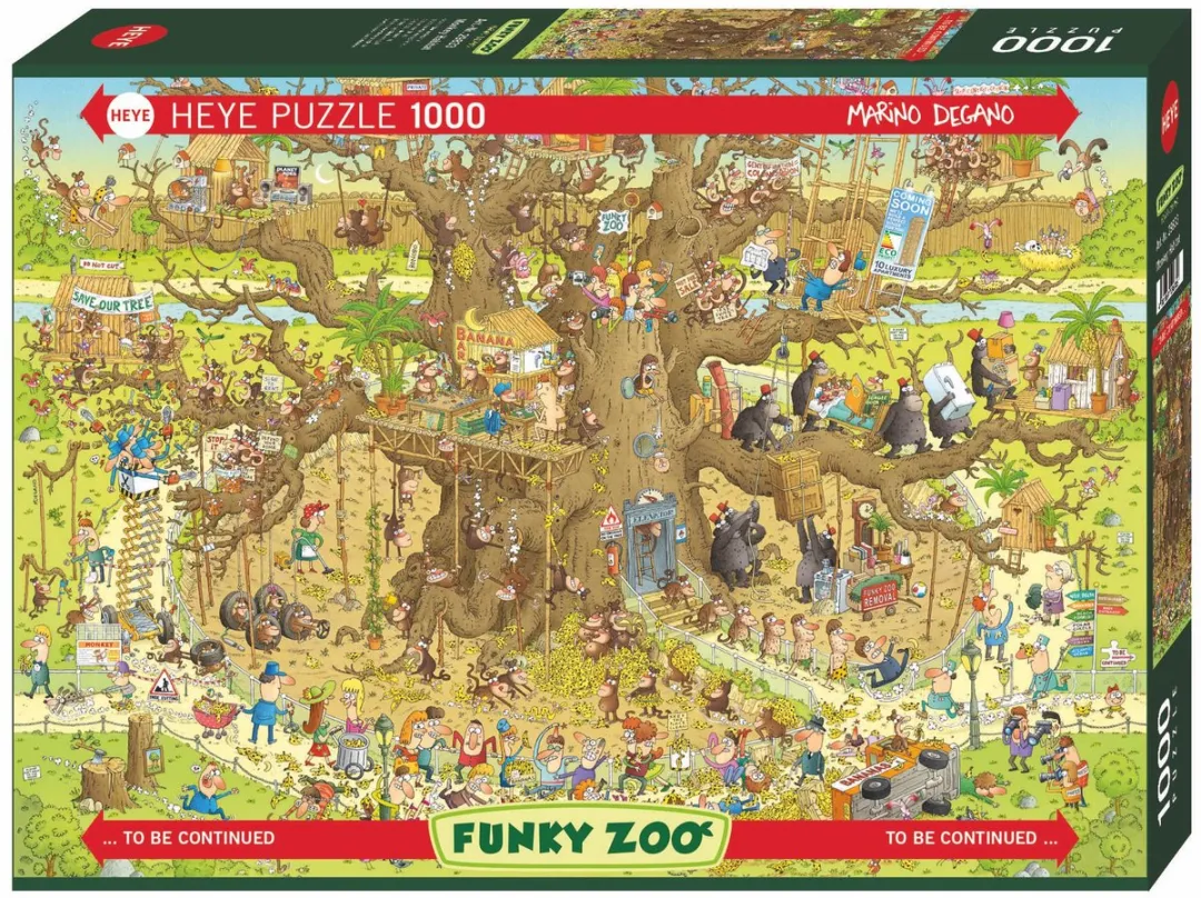 Heye Puzzel Monkey Habitat 1000 Stuks - Multicolor