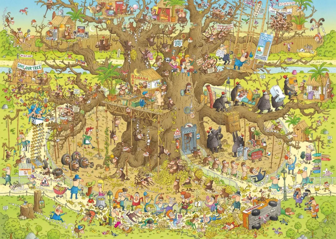 Heye Puzzel Monkey Habitat 1000 Stuks