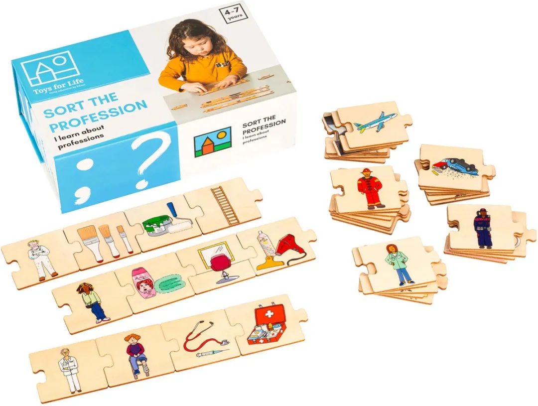 Toys for Life Sorteer het Beroep Houten Puzzel 24 Stuks