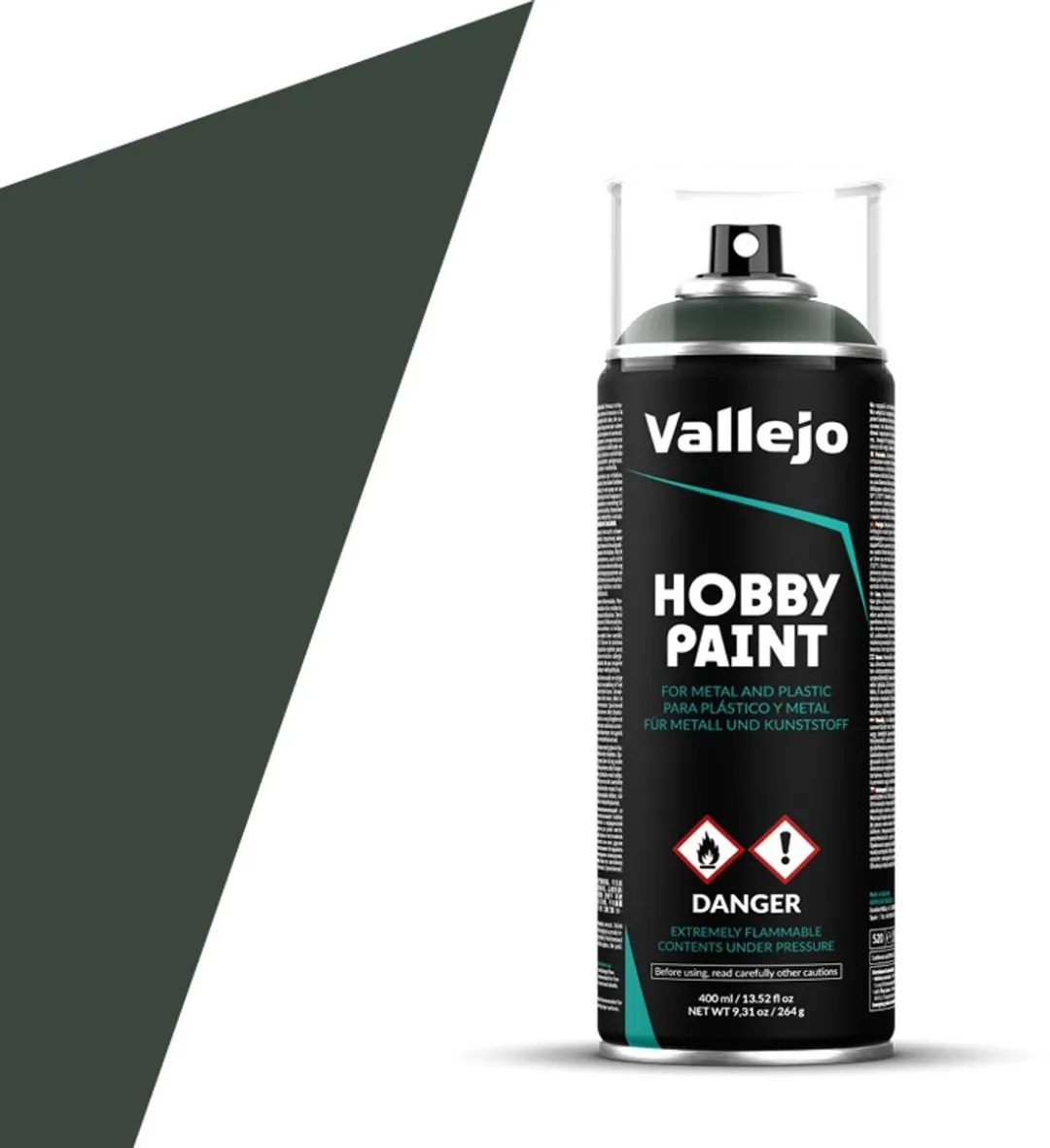 Vallejo Hobbyverf Dark Green Primer Spray 400ml