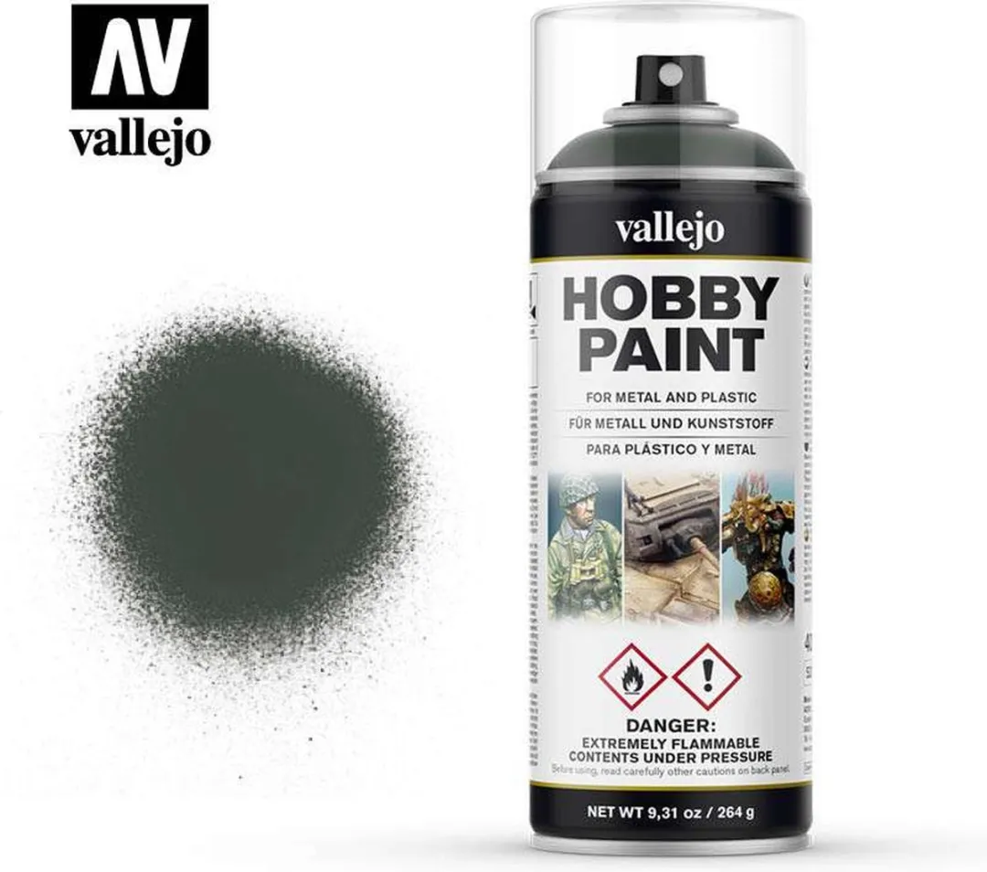 Vallejo Hobbyverf Dark Green Primer Spray 400ml