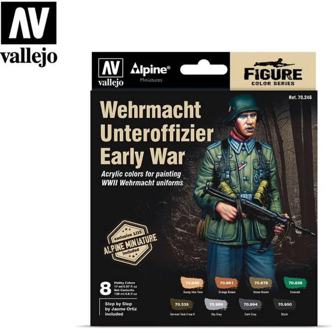Vallejo Hobbyverf Acrylset Alpine Wehrmacht Unteroffizier - 8x17ml