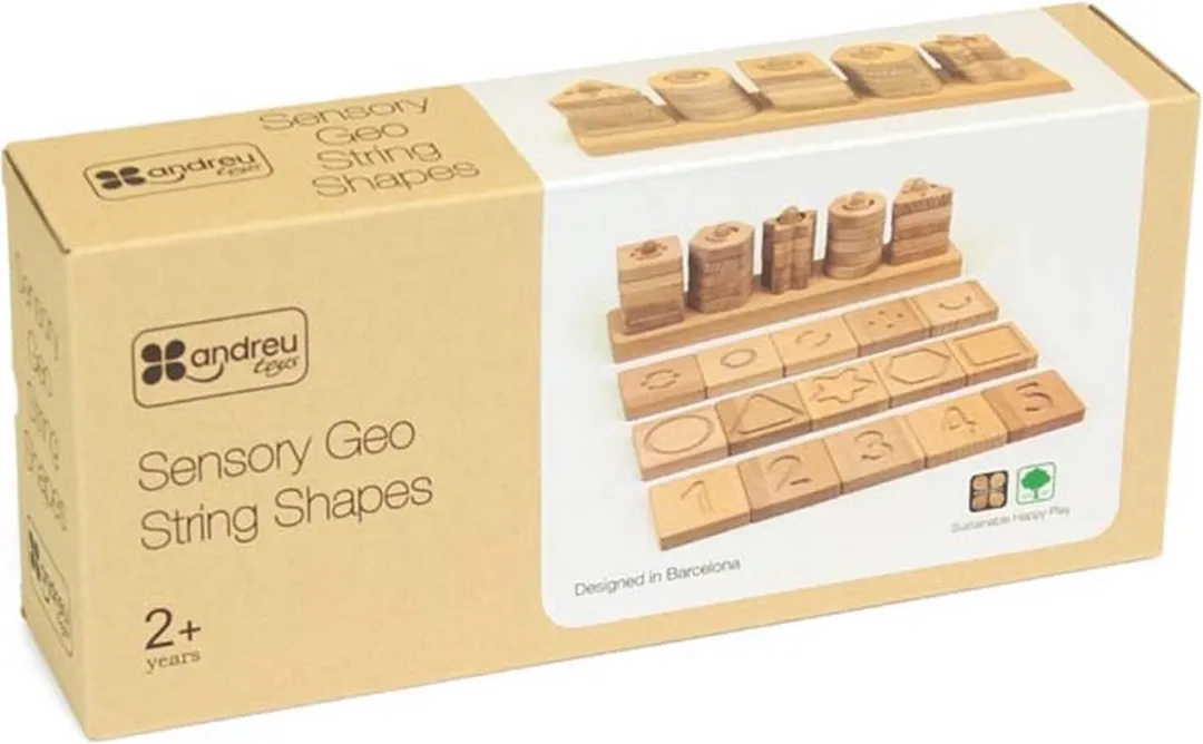 Andreu Toys Sensorische Geo Vormen Blok - Educatief speelgoed voor fijne motoriek