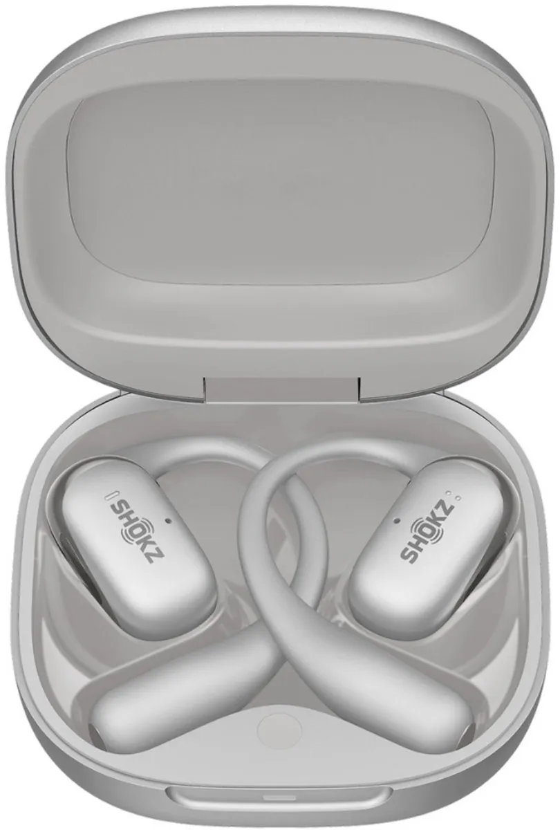Shokz OpenFit 2+ Open-ear Sporthoofdtelefoon – Dolby Audio – Draadloze Oordopjes – Grijs