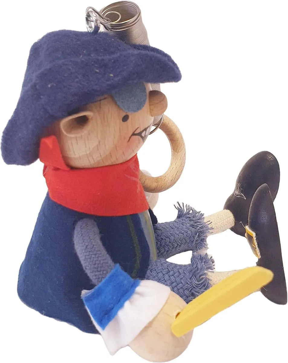Tricky-Toy Piraat Speelpoppetje - Hout - Multicolor
