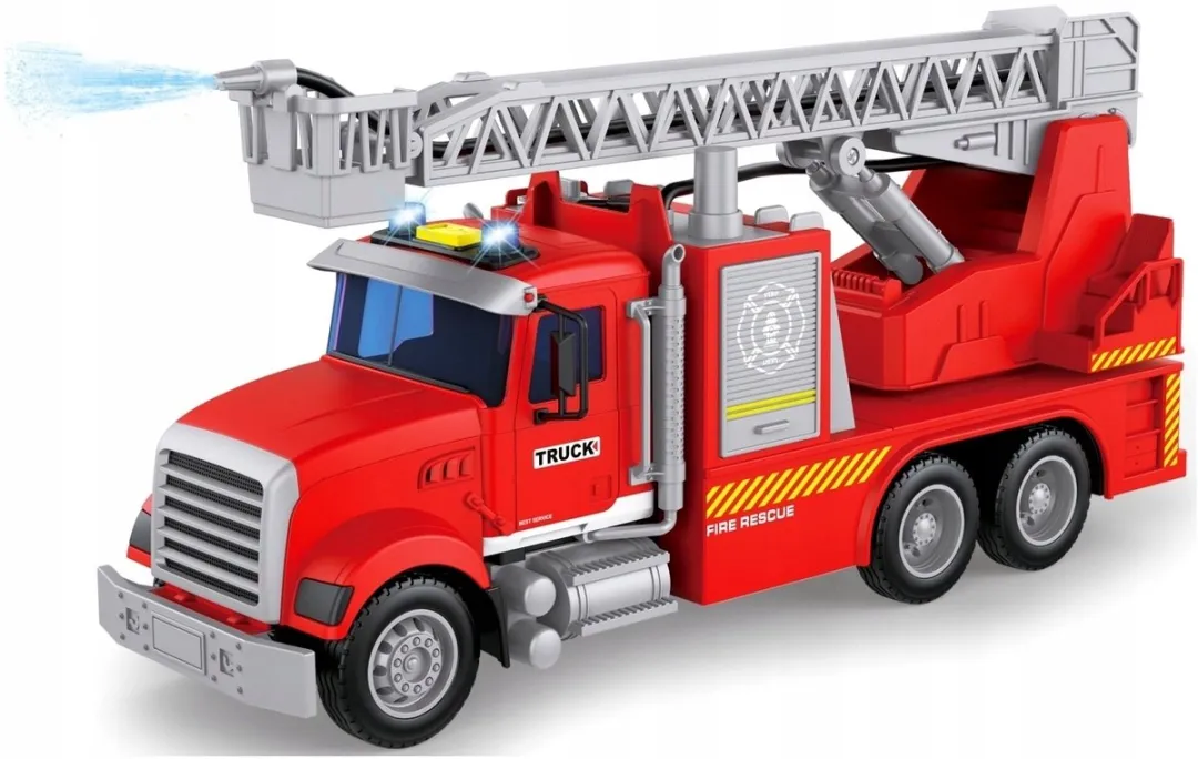 Brandweerwagen met ladder, geluid, licht en sirene